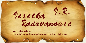 Veselka Radovanović vizit kartica
